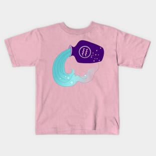 Aquarius (Royal Purple) Kids T-Shirt